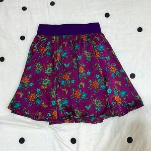 Forever21 Purple Floral Skirt